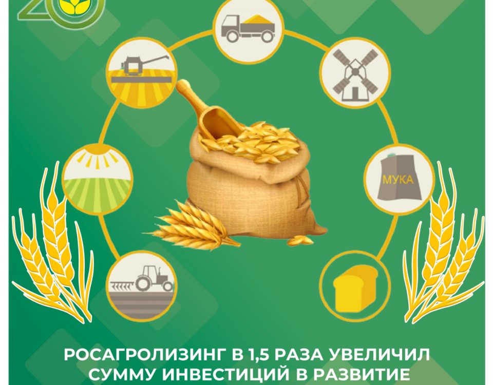 Росагролизинг в 1,5 раза увеличил сумму инвестиций в развитие сельского хозяйства